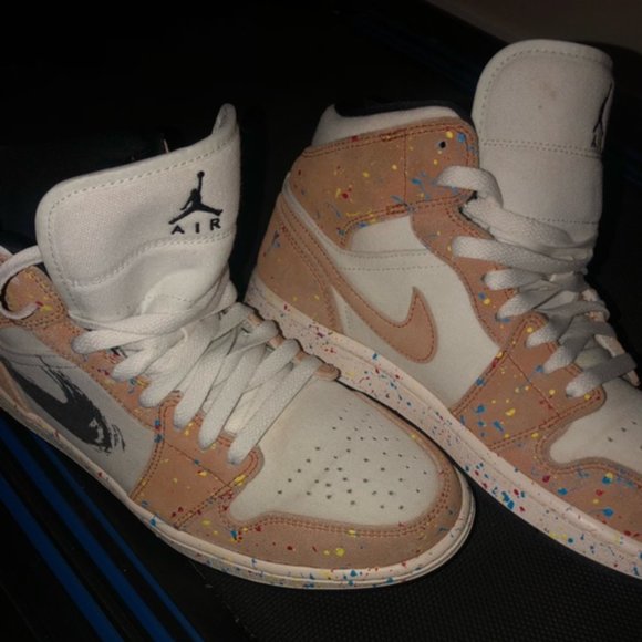 Jordan Shoes Air Jordans Mid Brushstroke Paint Splatter Da805100 Poshmark